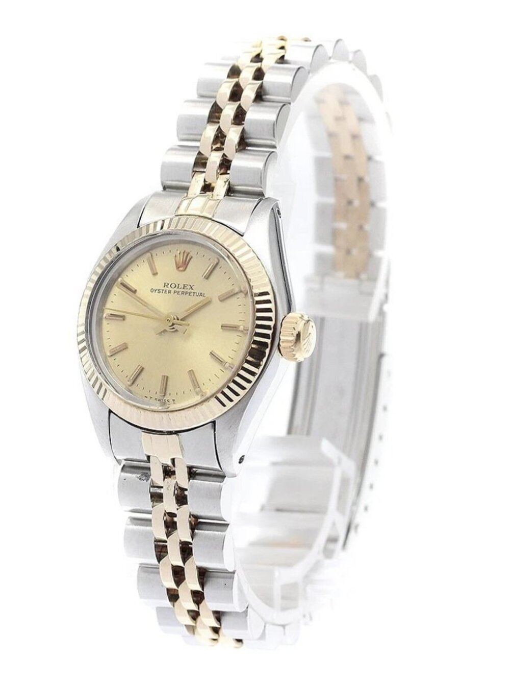 ROLEX Oyster perpetual 6719 vintage YG bezel gold Dial Automatic Ladies_919439